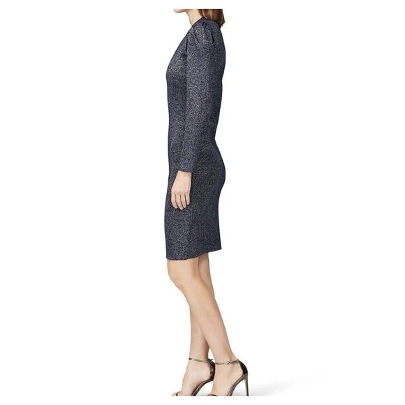 SACHIN & BABI Amelie Metallic Navy Blue Knit Long Sleeve‎ Dress SIZE SMALL - Picture 2 of 13